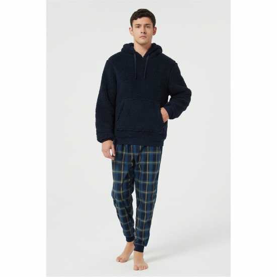 Howick Hooded Fleece Pyjama Set Морска синьо 