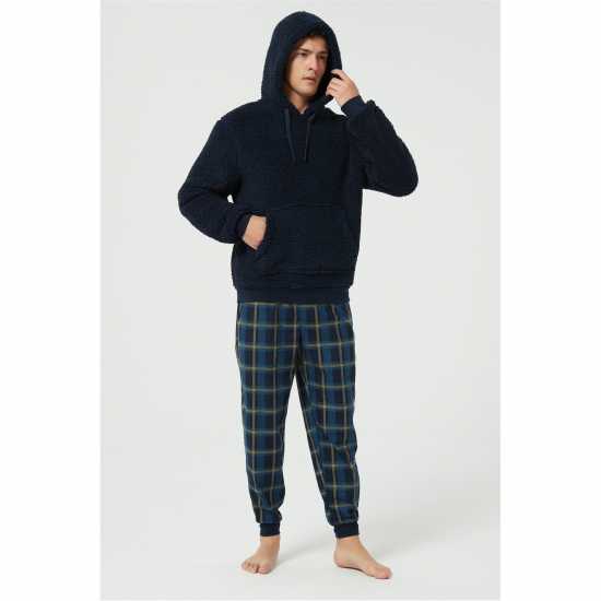 Howick Hooded Fleece Pyjama Set Морска синьо 