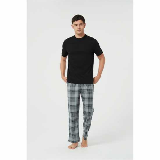 Howick Fleece Check Pyjama Set Черно/Сиво 