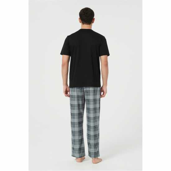 Howick Fleece Check Pyjama Set Черно/Сиво 