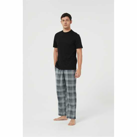 Howick Fleece Check Pyjama Set Черно/Сиво 