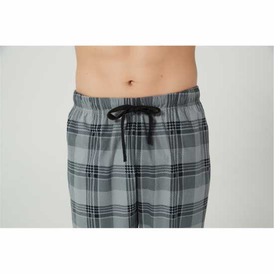 Howick Fleece Check Pyjama Set Черно/Сиво 