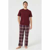 Howick Fleece Check Pyjama Set Бордово 