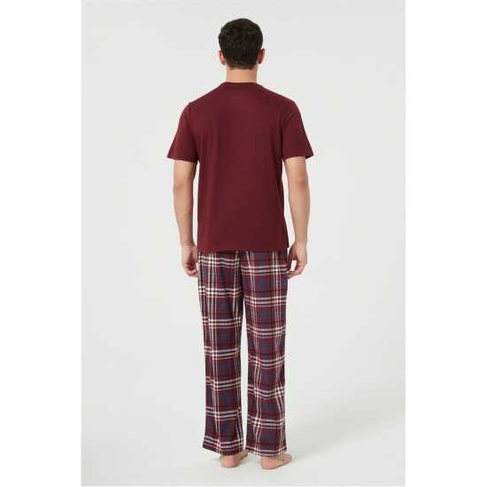 Howick Fleece Check Pyjama Set Бордово 