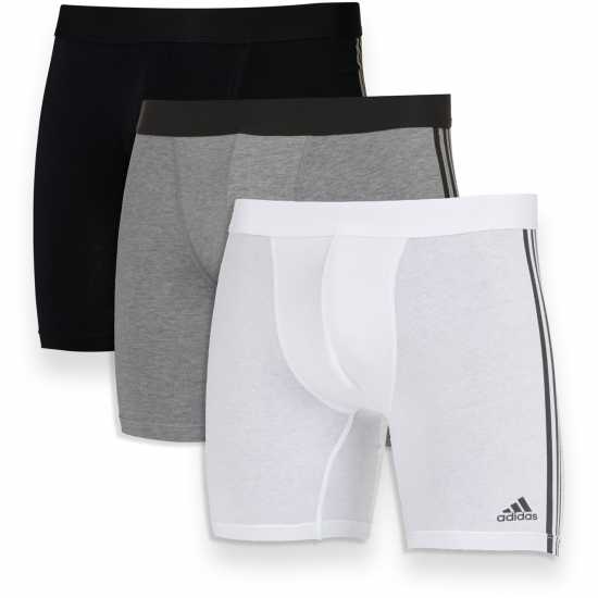 Adidas Active Flex Cotton 3 Stripe Boxer Brief 3 Pack Разнообразни Мъжко облекло за едри хора