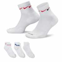 Nike Everyday Plus Cushioned Training Ankle Socks (3 Pairs) Бяло Мъжки чорапи