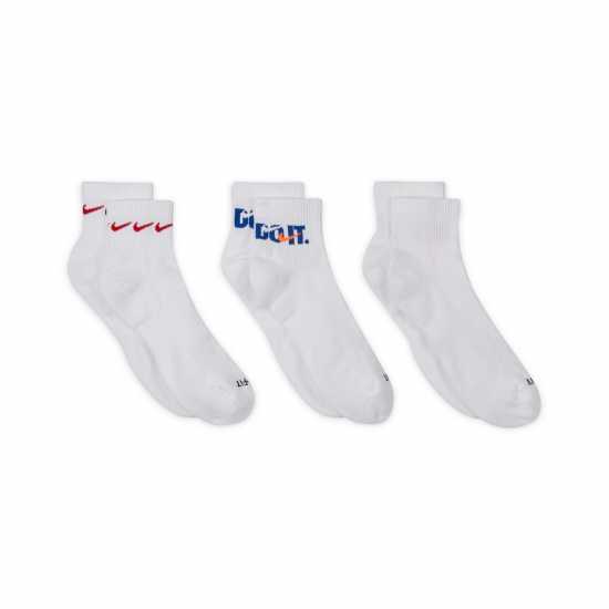 Nike Everyday Plus Cushioned Training Ankle Socks (3 Pairs) Бяло Мъжки чорапи