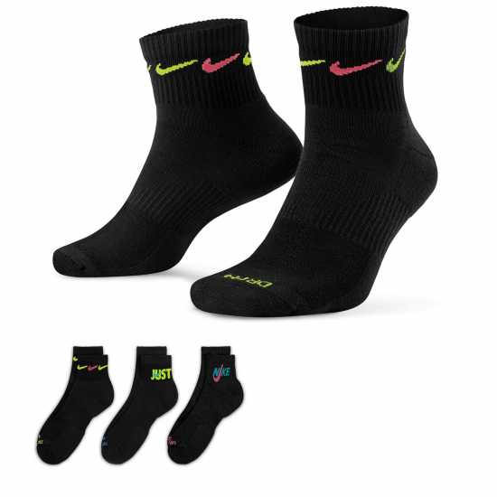 Nike Everyday Plus Cushioned Training Ankle Socks (3 Pairs) Черно Мъжки чорапи