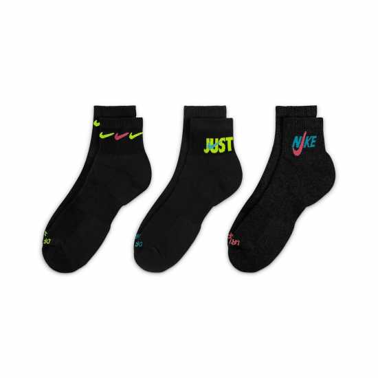 Nike Everyday Plus Cushioned Training Ankle Socks (3 Pairs) Черно Мъжки чорапи