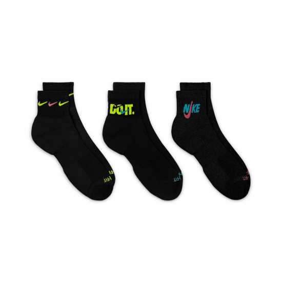 Nike Everyday Plus Cushioned Training Ankle Socks (3 Pairs) Черно Мъжки чорапи