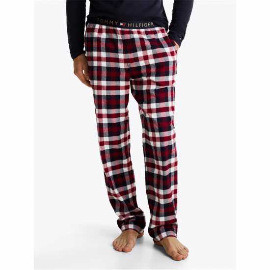 Tommy Hilfiger Flannel Pyjama Trousers Червено каре 0G2 