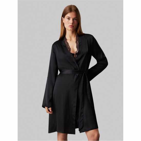 Calvin Klein Calvin Blk Robe Ld51  