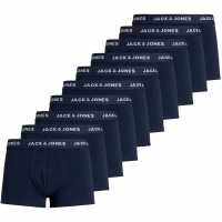 Jack And Jones Solid Mens 10-Pack Boxer Trunks Нави блейзър Мъжко бельо