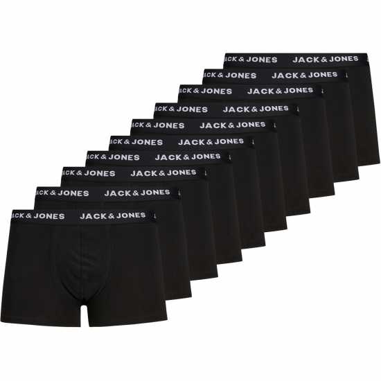 Jack And Jones Solid Mens 10-Pack Boxer Trunks Черно Мъжко бельо