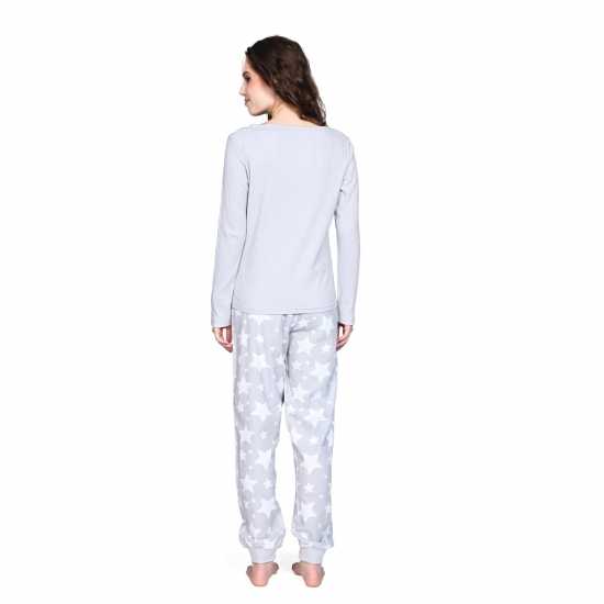 Linea Rib Flannel Pyjama Set Сиво 