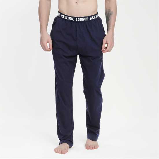 Howick 2 Pack Slogan Pyjama Bottoms  