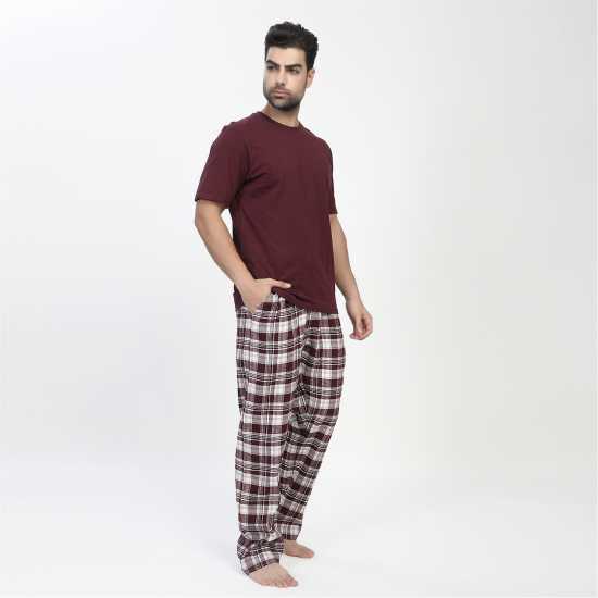 Howick Flannel Pyjama Set Бордово Мъжки пижами