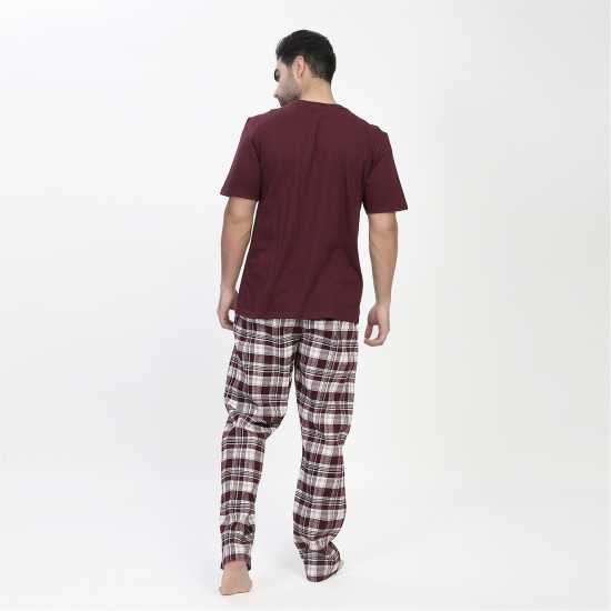 Howick Flannel Pyjama Set Бордово Мъжки пижами