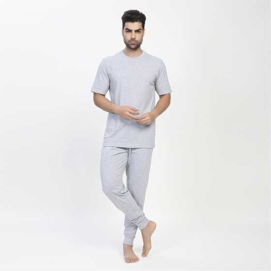 Howick Plain Pyjama Set Сив марл 