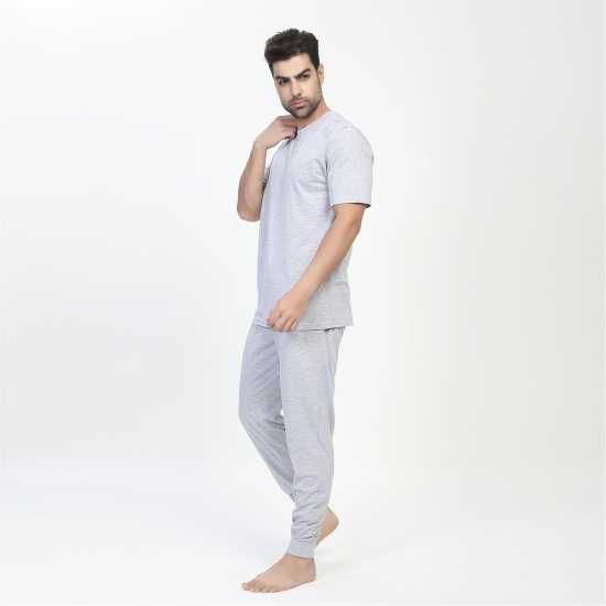 Howick Plain Pyjama Set Сив марл 