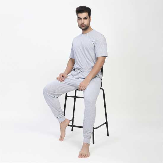 Howick Plain Pyjama Set Сив марл 