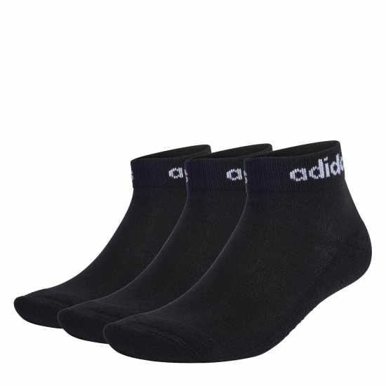 Adidas Think Linear Ankle Socks 3 Pairs Черно/Бяло Атлетика