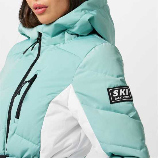 Jack Wills Ls Hooded Puffer Ld51 Аква Ски якета