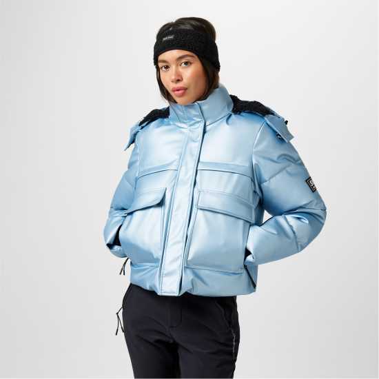 Jack Wills Cropped Puffer Ld51 Метален син Ски якета