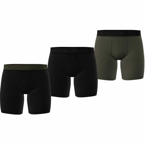 Under Armour Cotton 6In 3Pk Sn00 Черно/Черно/Зелено 