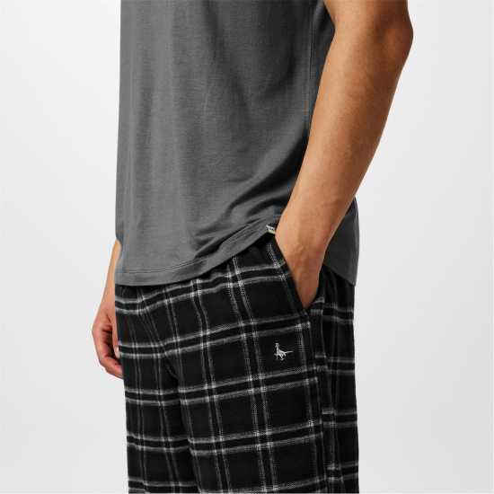 Jack Wills Flannel Check Trousers Черен проверка 