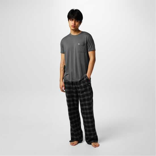 Jack Wills Flannel Check Trousers Черен проверка 