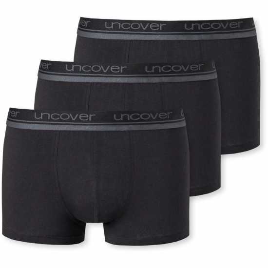 Uncover By Schiesser 3-Pack Boxer Черно Мъжко облекло за едри хора