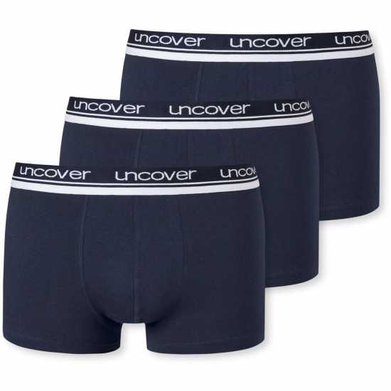 Uncover By Schiesser 3-Pack Boxer Тъмно синьо Мъжко облекло за едри хора