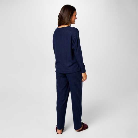 Biba Ribbed Pj Set Морска синьо 