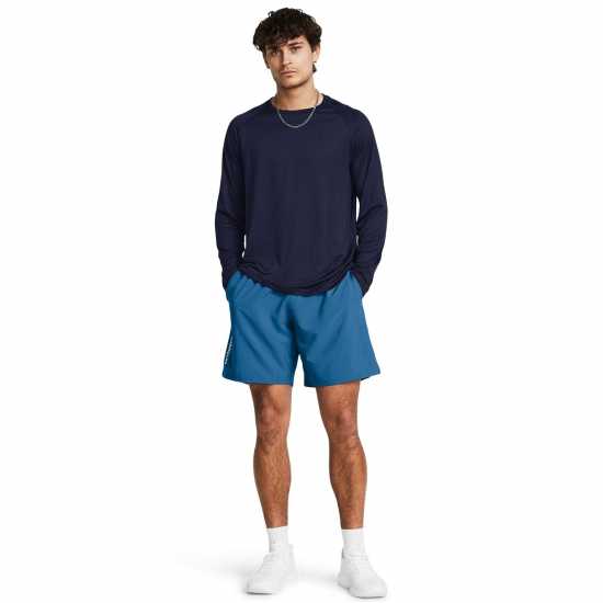 Under Armour Мъжки Шорти Armour Woven Graphic Shorts Mens Синьо/Бяло Мъжко облекло за едри хора