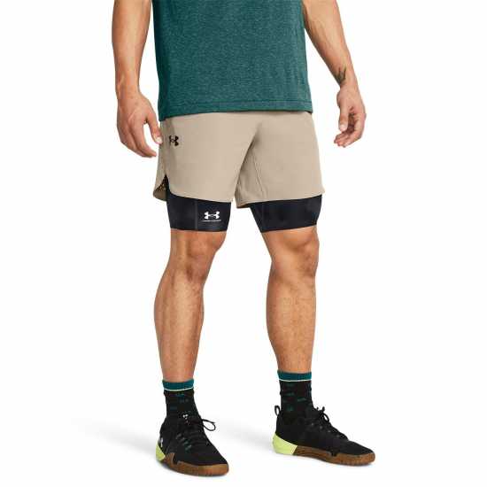 Under Armour Мъжки Шорти 6 Vanish Elite Shorts Mens Тауп/Черно Мъжко облекло за едри хора