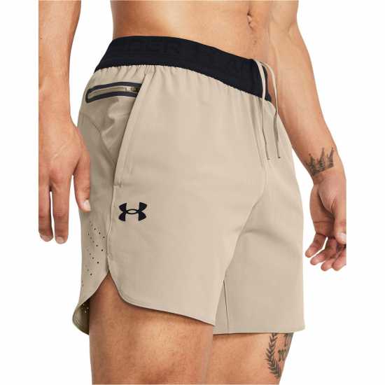 Under Armour Мъжки Шорти 6 Vanish Elite Shorts Mens Тауп/Черно Мъжко облекло за едри хора