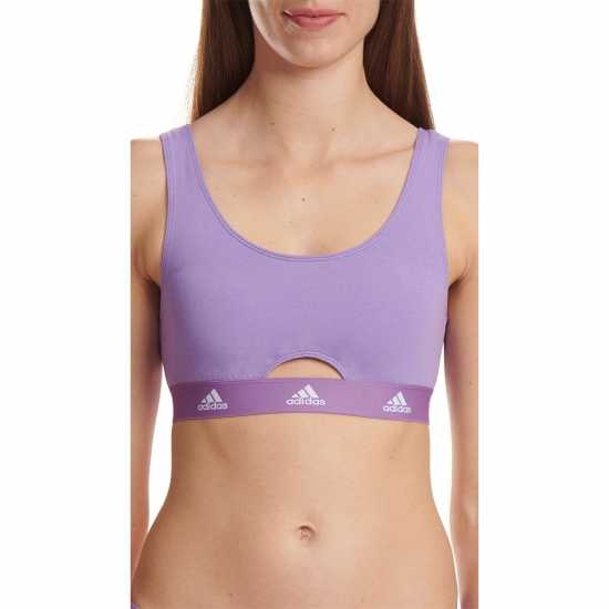 Adidas Active Comfort Cotton Scoop Bralette Виолетово Дамско бельо