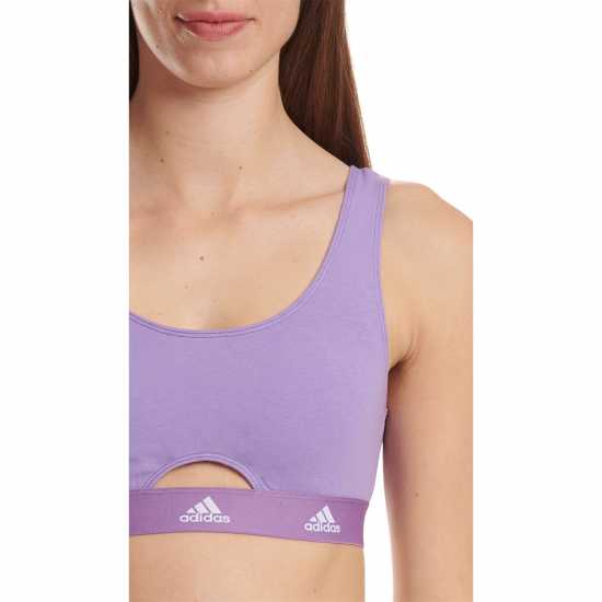 Adidas Active Comfort Cotton Scoop Bralette Виолетово Дамско бельо