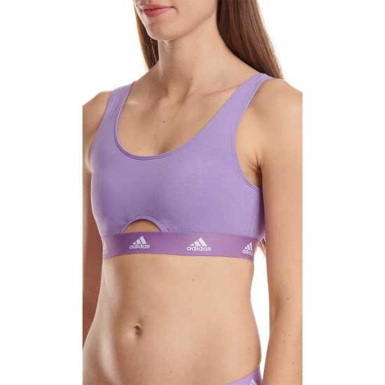 Adidas Active Comfort Cotton Scoop Bralette Виолетово Дамско бельо