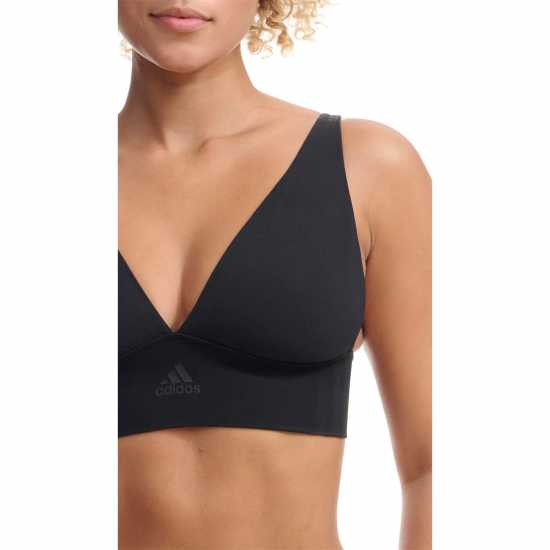 Adidas Sport Active Seamless Micro Stretch Long Line Plunge Bra Черно Дамско бельо