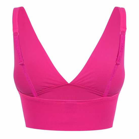 Adidas Sport Active Seamless Micro Stretch Long Line Plunge Bra Фуксия Дамско бельо