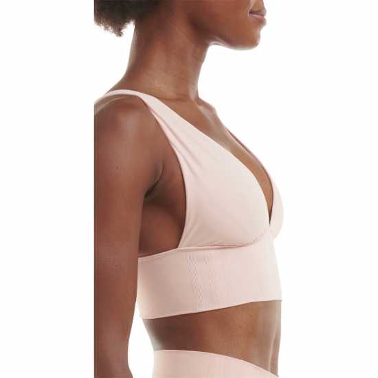 Adidas Sport Active Seamless Micro Stretch Long Line Plunge Bra Праскова млечина Дамско бельо