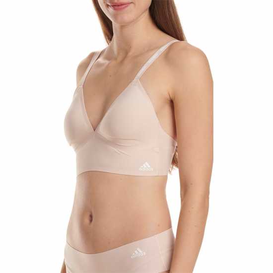 Adidas Active Micro Flex Long Line Bralette Womens Праскова млечина Дамско бельо