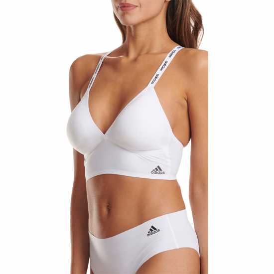 Adidas Active Micro Flex Long Line Bralette Womens Бяло Дамско бельо