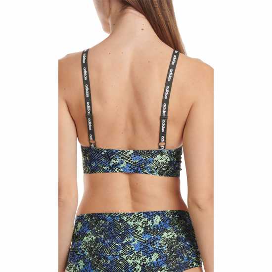 Adidas Active Micro Flex Long Line Bralette Womens Синьо и печат Дамско бельо