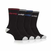 Jeep 4 Pack Crew Sport Socks Mens Черно Мъжки чорапи