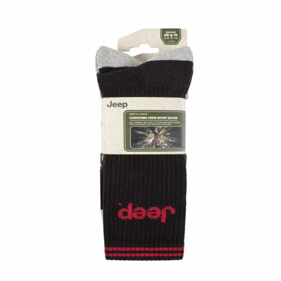 Jeep 4 Pack Crew Sport Socks Mens Черно Мъжки чорапи