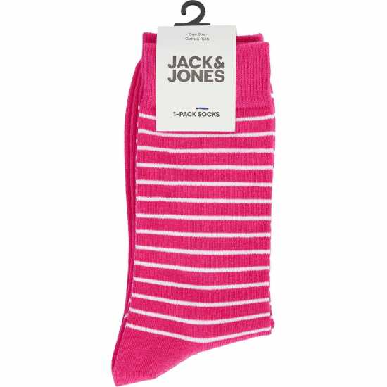 Jack And Jones Stripe Sock Mens Розова Яро Мъжки чорапи