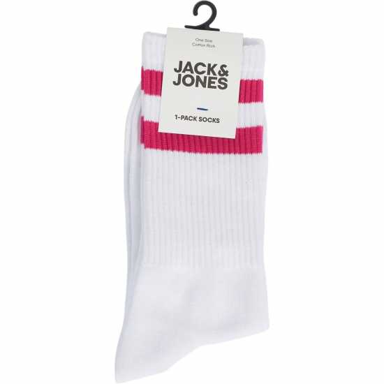 Jack And Jones Stripe Tennis Sock Mens Розова Яро Мъжки чорапи